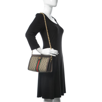 Gucci GG Supreme Monogram Web Small Ophidia Chain Shoulder Bag Brown 2 of 10
