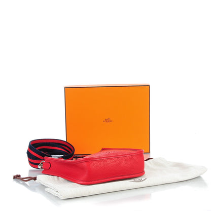 Hermes Taurillon Clemence Amazone Evelyne TPM Rouge Casaque Bleu Saphir 4 of 7
