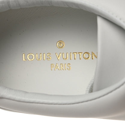 Louis Vuitton Calfskin Damier Ebene Striped Frontrow Sneakers 37 White 7 of 9