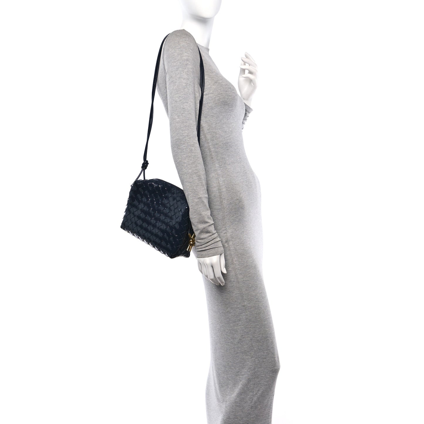 Polished Nappa Intrecciato Knot Small Loop Camera Bag Space