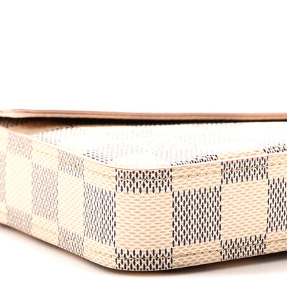 Louis Vuitton Damier Azur Calfskin Pochette Felicie Eau De Rose 9 of 10