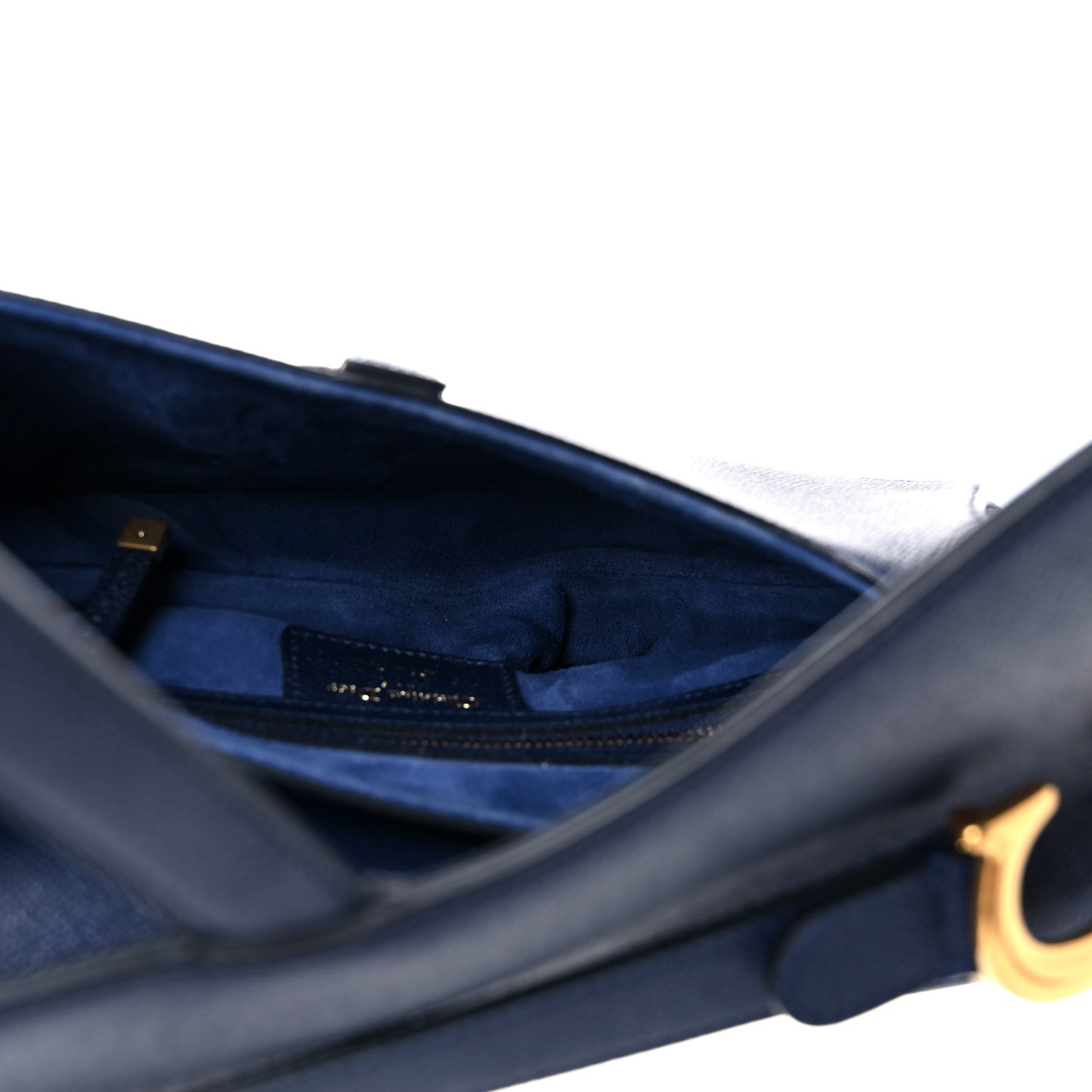 Grained Calfskin Saddle Bag Navy