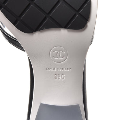 Chanel PVC Lambskin Logo Mules 39 Black 7 of 9