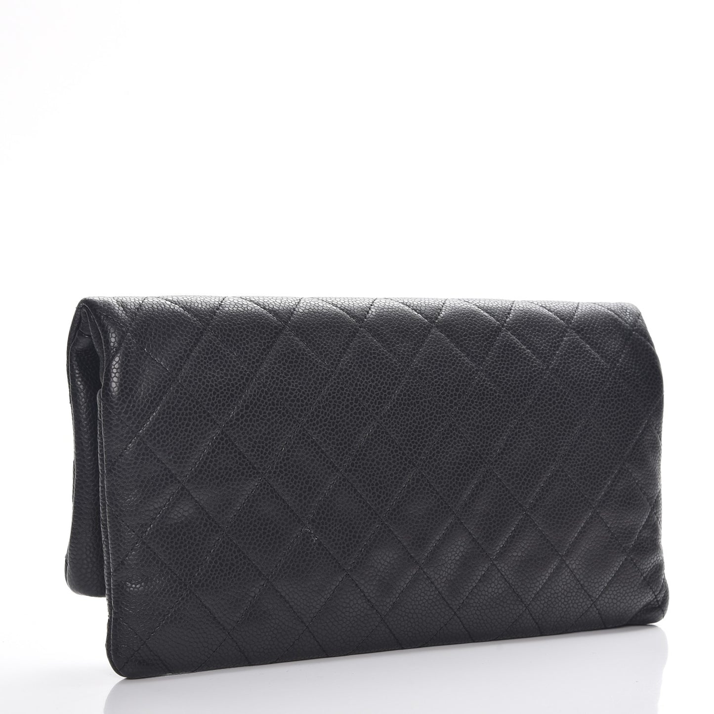 Caviar Quilted CC Beauty Clutch Black