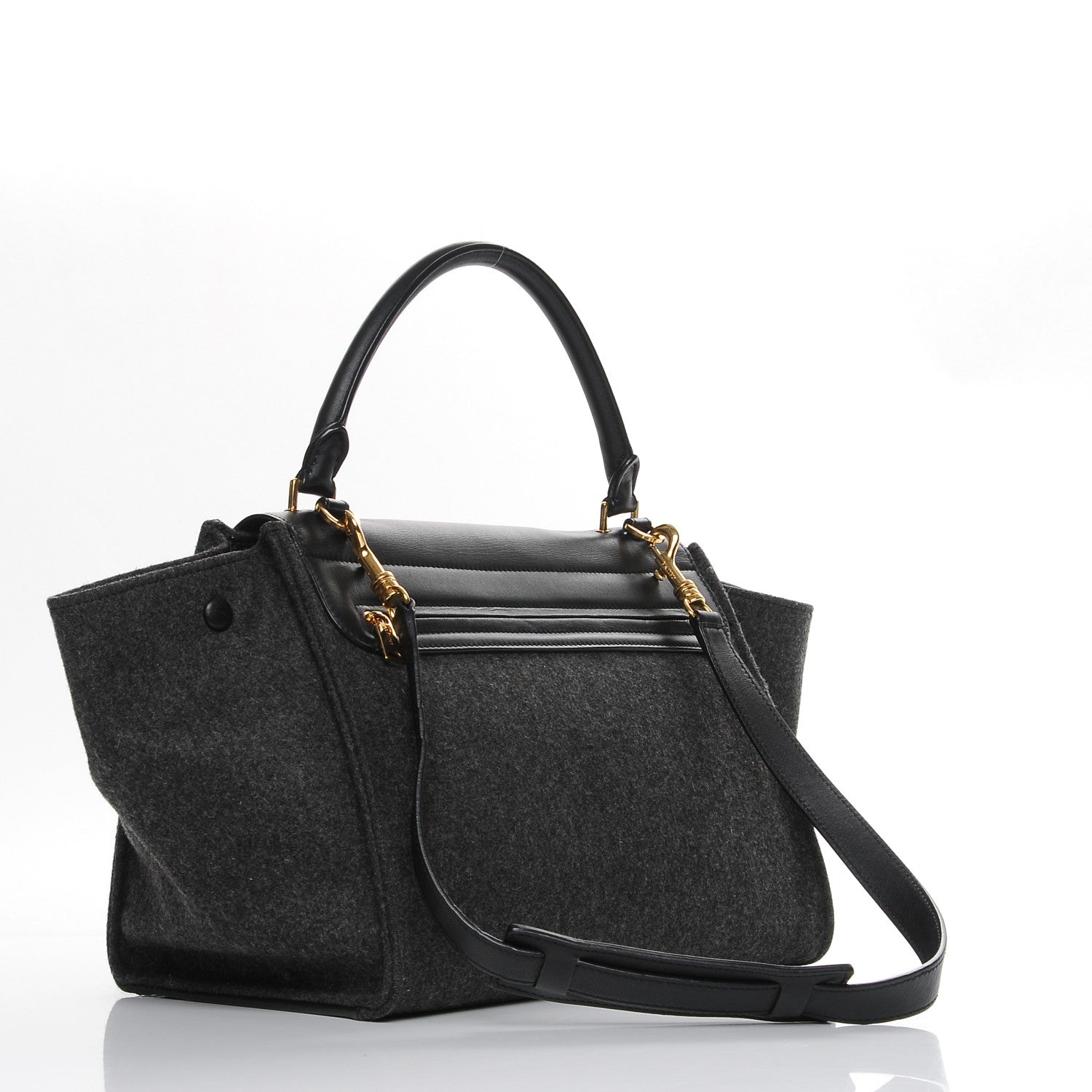 Celine Smooth Calfskin Felt Medium Trapeze Grey 4 of 10