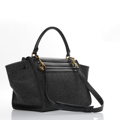Celine Smooth Calfskin Felt Medium Trapeze Grey 4 of 10