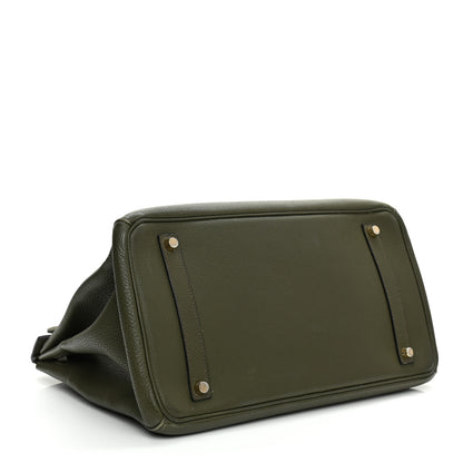 Hermes Taurillon Clemence Birkin 35 Vert Veronese 3 of 17
