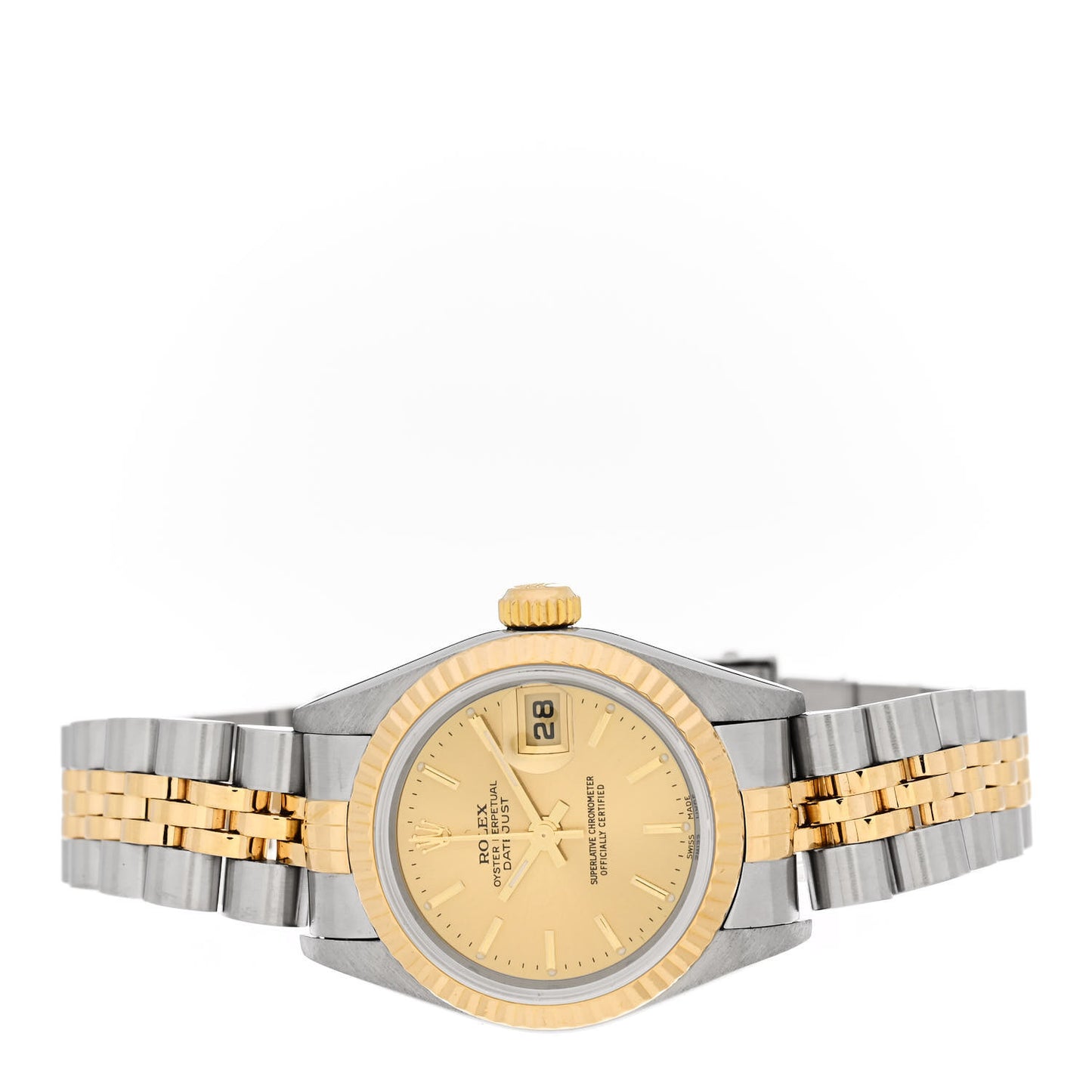Stainless Steel 18K Yellow Gold 26mm Oyster Perpetual Datejust Watch Champagne 79173