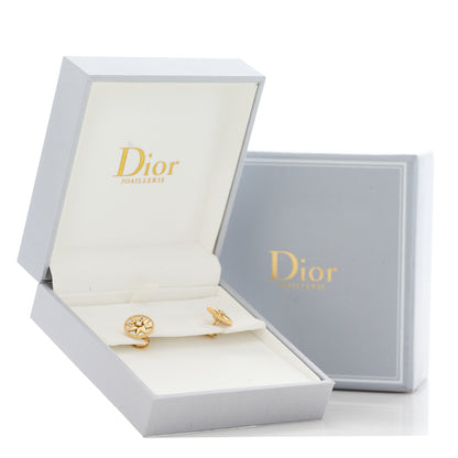 Christian Dior 18K Yellow Gold Diamond Mother Of Pearl Large Rose Des Vents Earrings 6 of 6