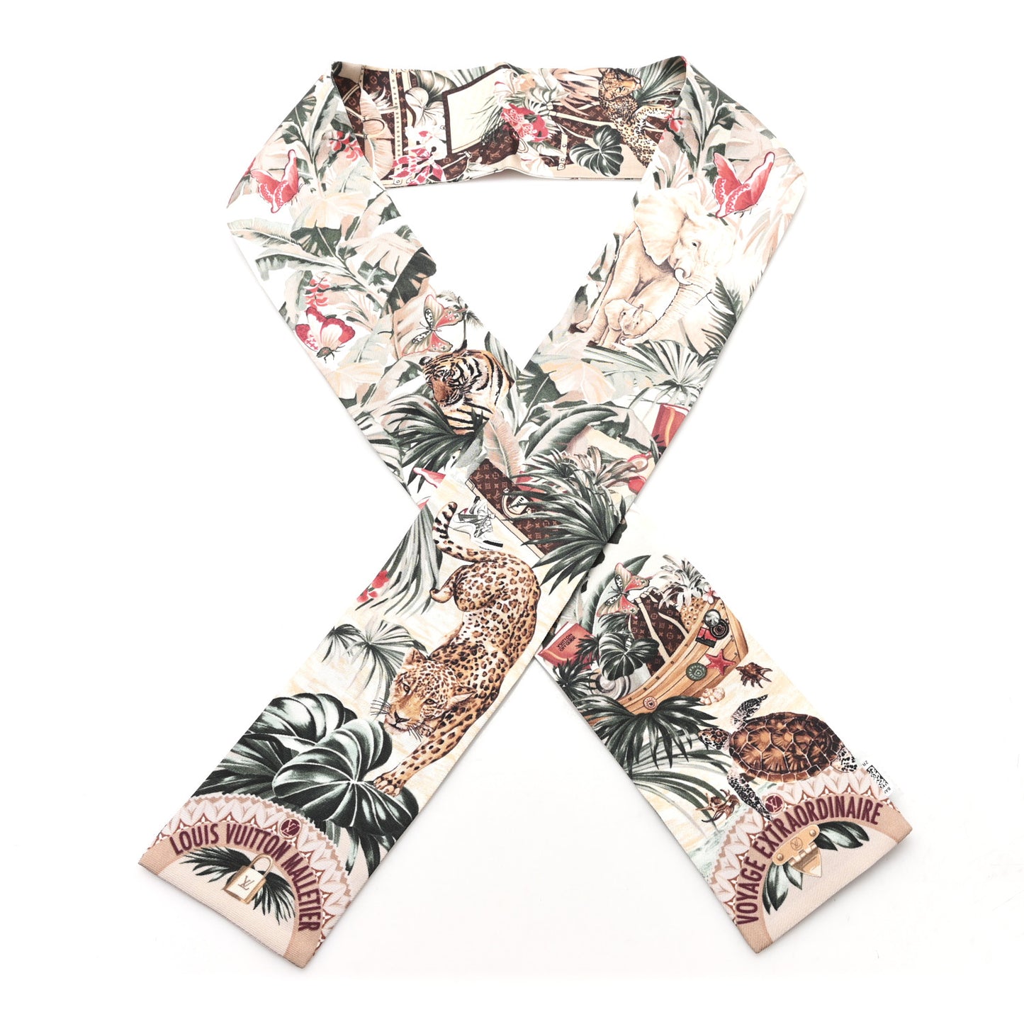 Silk Voyage Extraordinaire Bandeau Scarf Beige