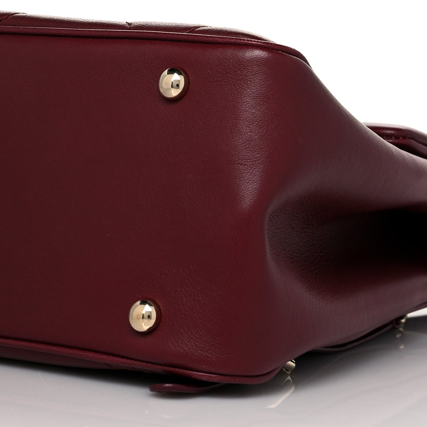 Lambskin Quilted Chain Backpack Burgundy