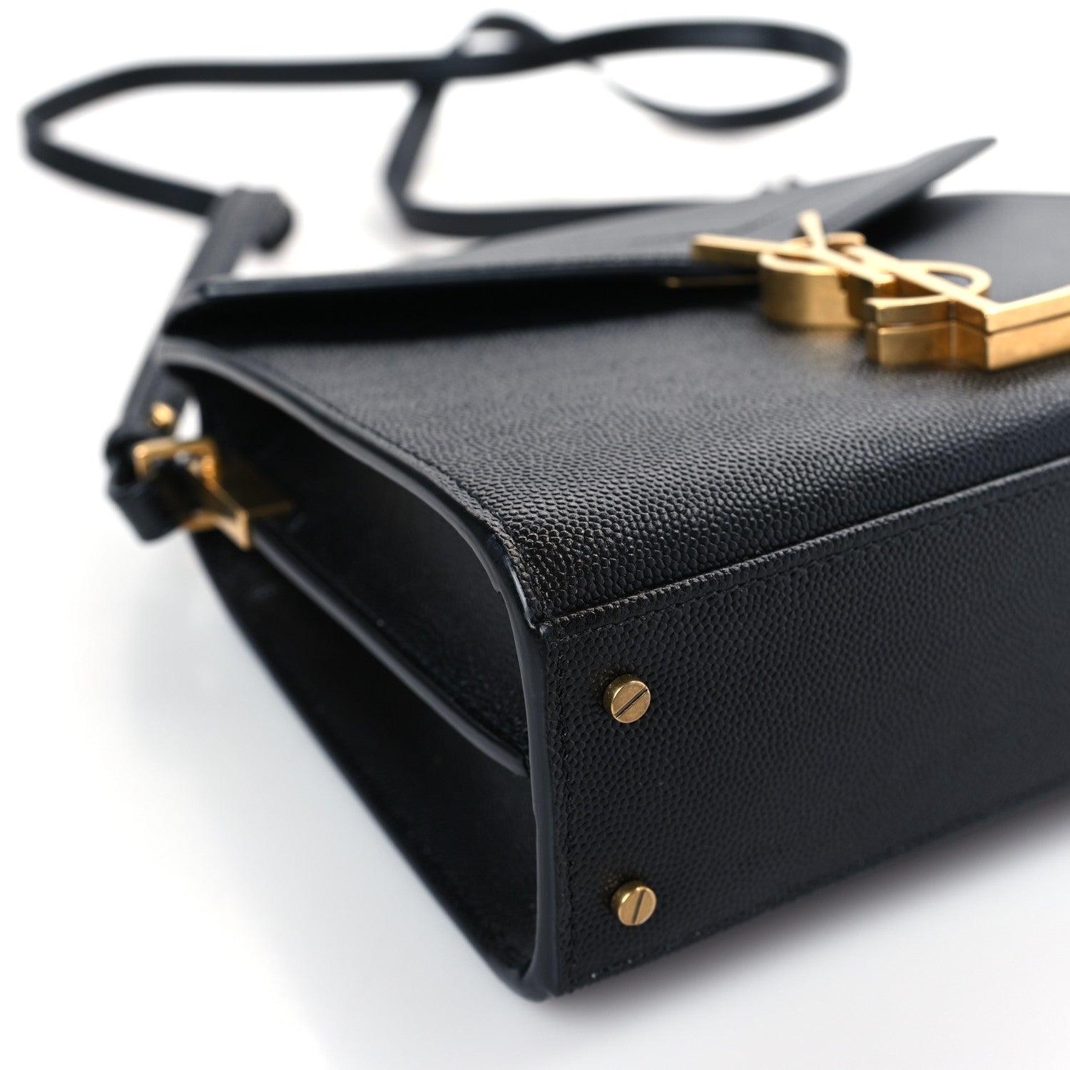 Saint Laurent Grain de Poudre Mini Classic Monogram Cassandra Top Handle Black 7 of 8