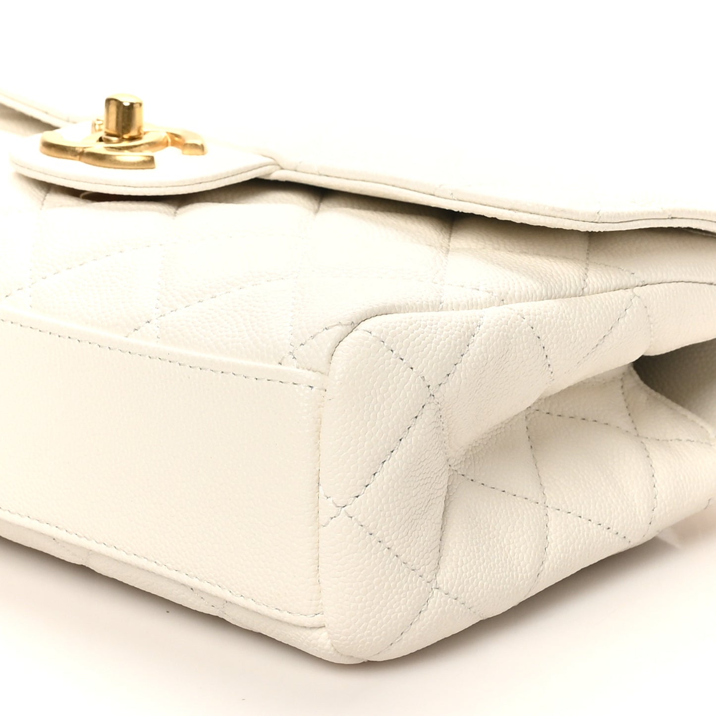 Caviar Quilted Coco First Flap White