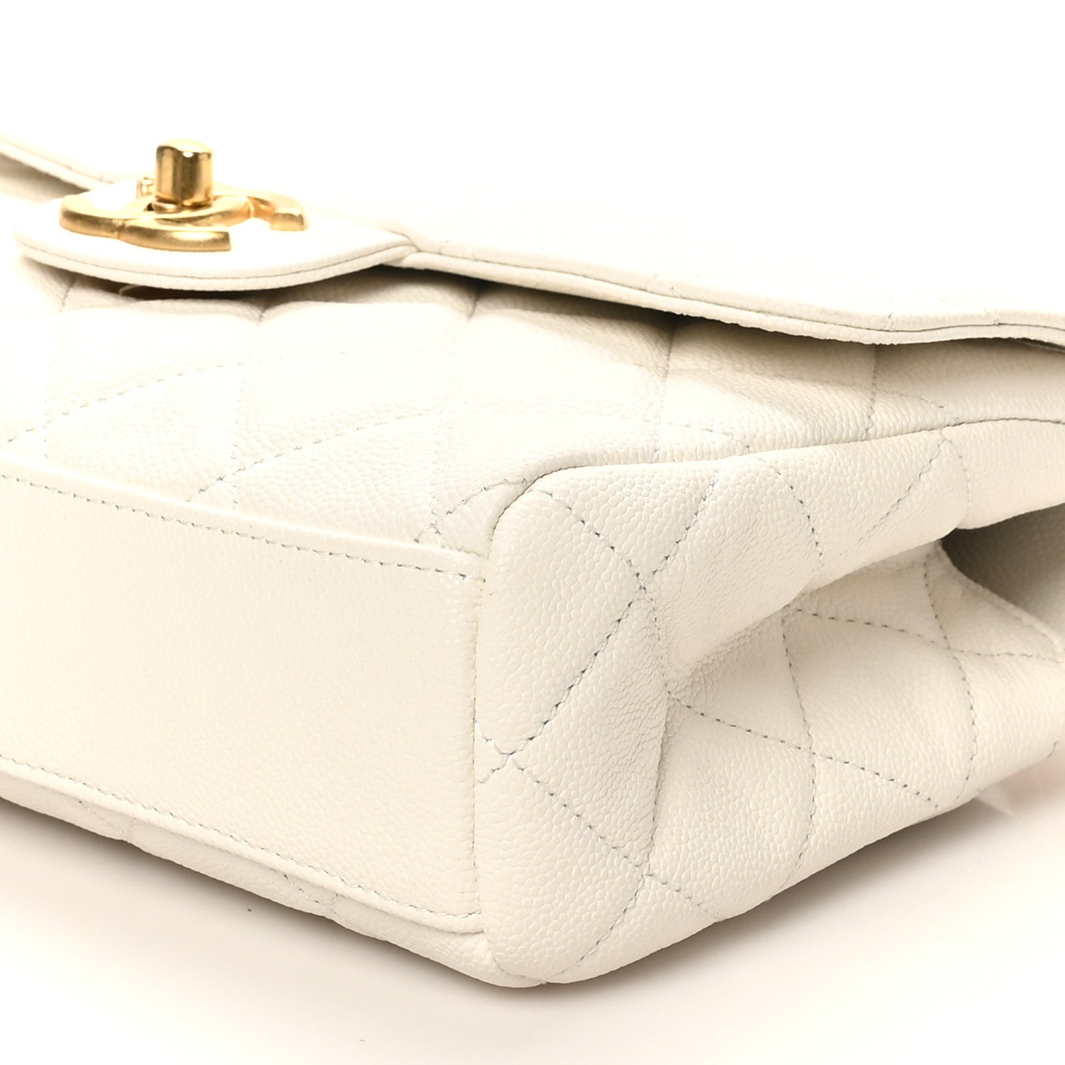 Chanel Caviar Quilted Coco First Flap White 10 of 10