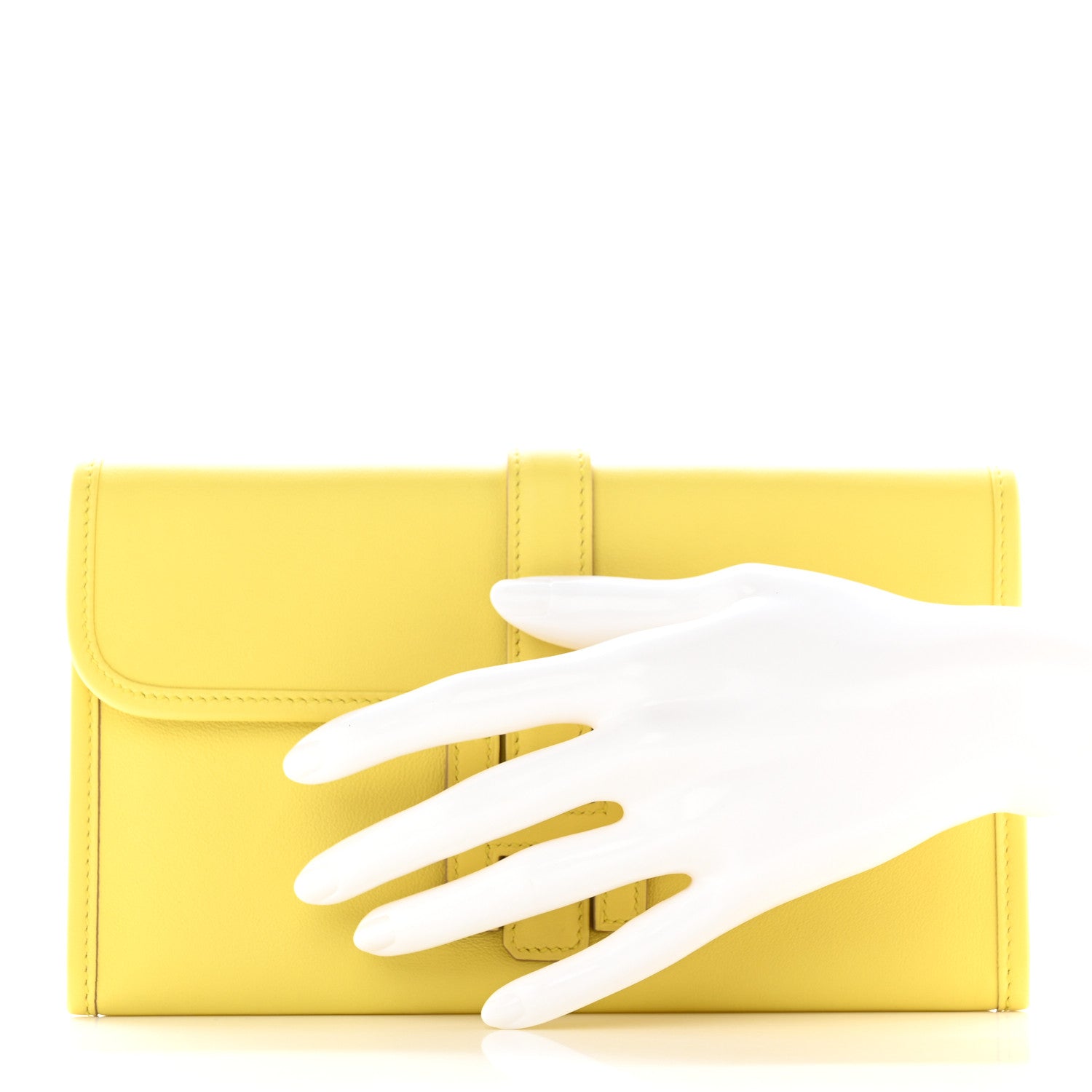 Hermes Swift Jige Duo Clutch Lime 2 of 12