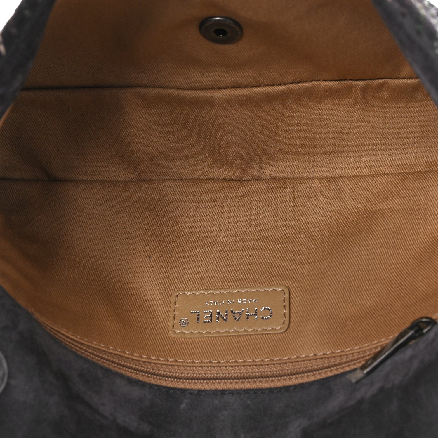 Chanel Suede Stitched Medium Saltire Single Flap Grey 5 of 10