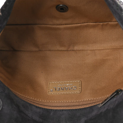 Chanel Suede Stitched Medium Saltire Single Flap Grey 5 of 10