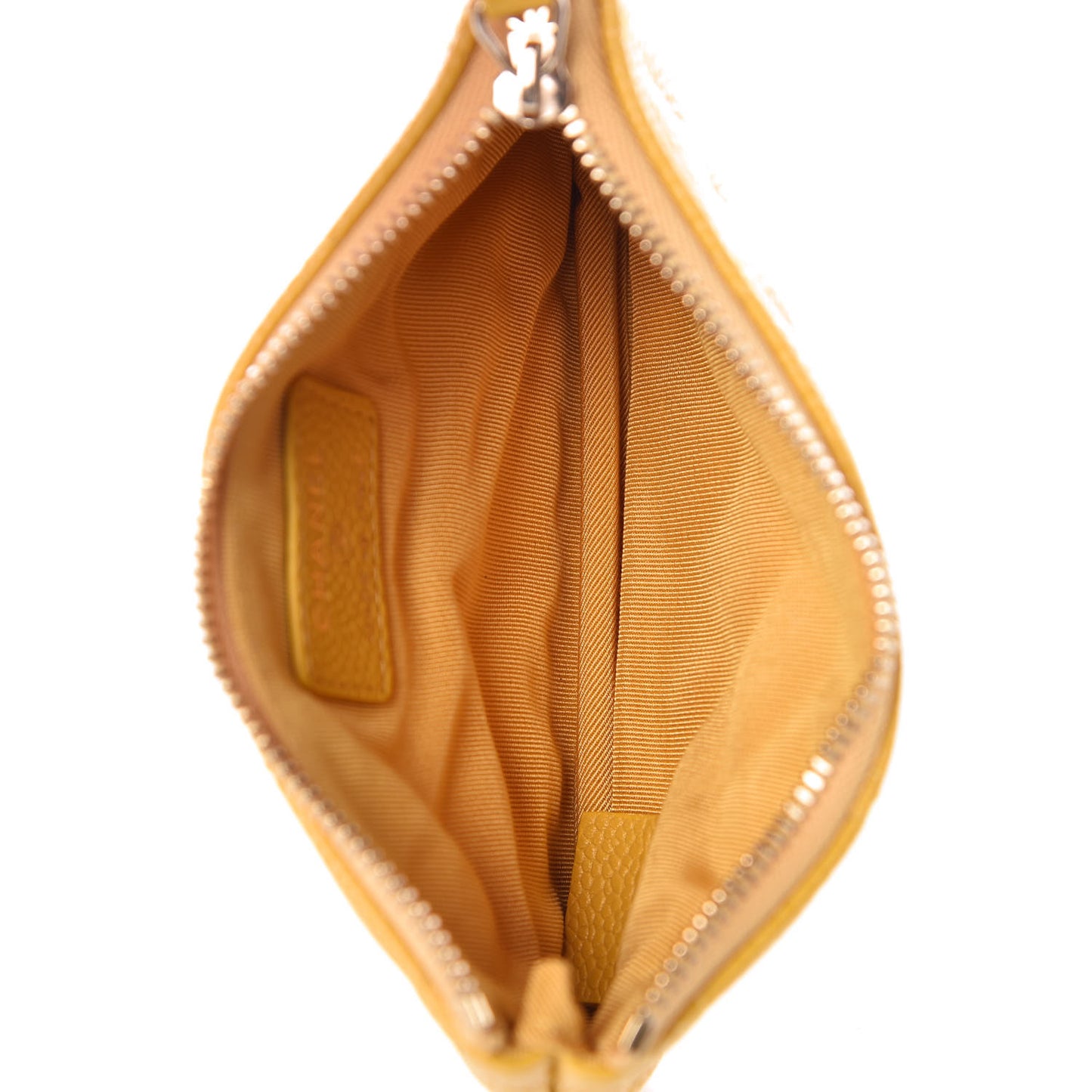 Caviar Quilted Small Cosmetic Case Yellow