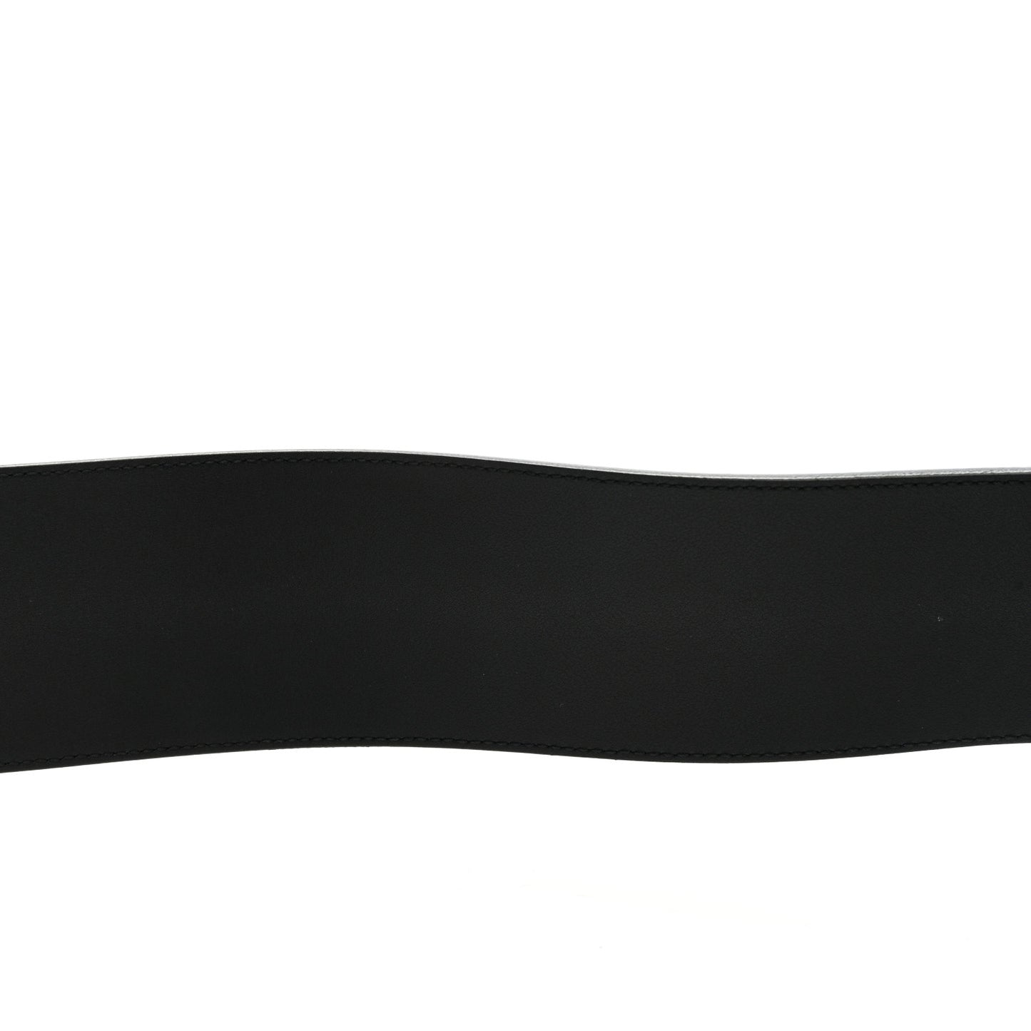 Moon Calfskin Pearl Double G 70mm Belt 90 36 Black Cream