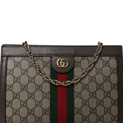 Gucci GG Supreme Monogram Web Small Ophidia Chain Shoulder Bag Brown 9 of 11
