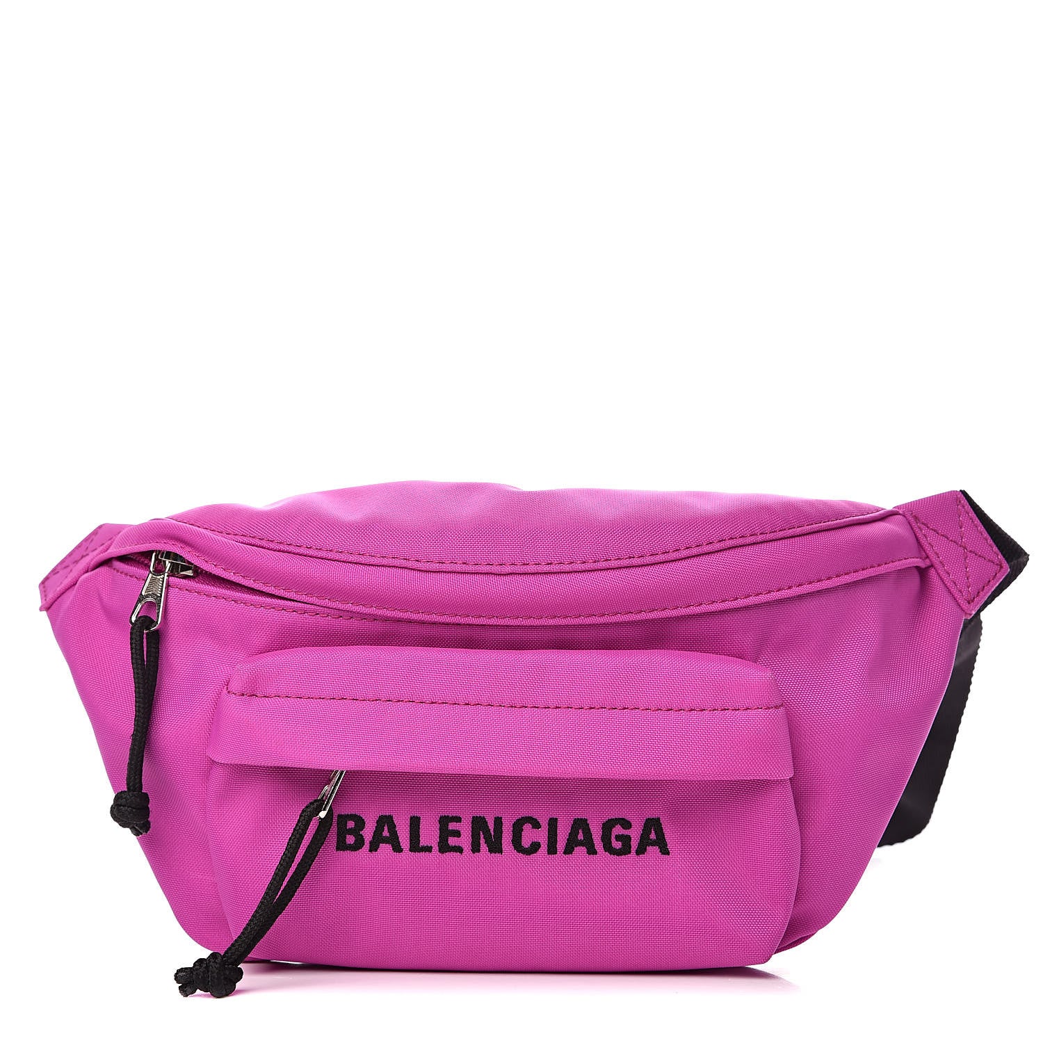 Balenciaga Sport Nylon Logo Embroidered Small Wheel Beltpack Fuchsia Black 1 of 8