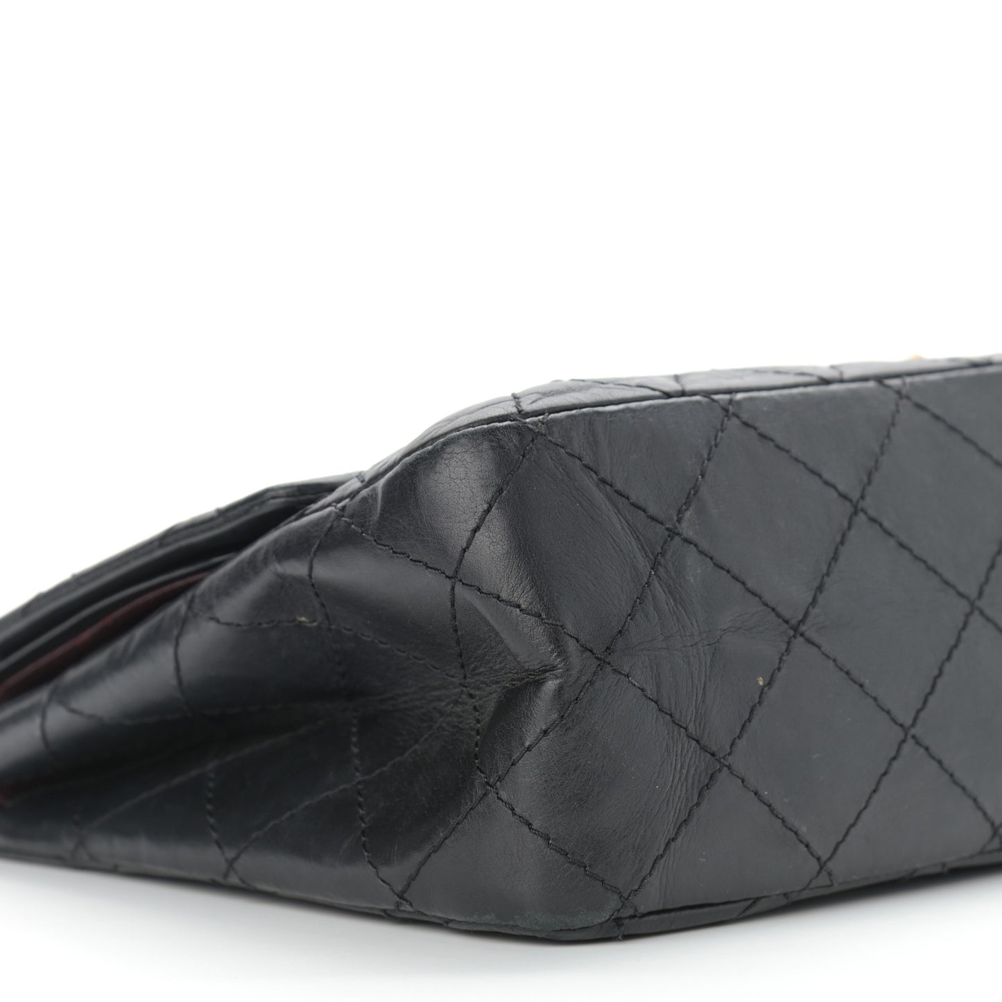 Aged Calfskin Quilted 2.55 Reissue 227 Flap Black