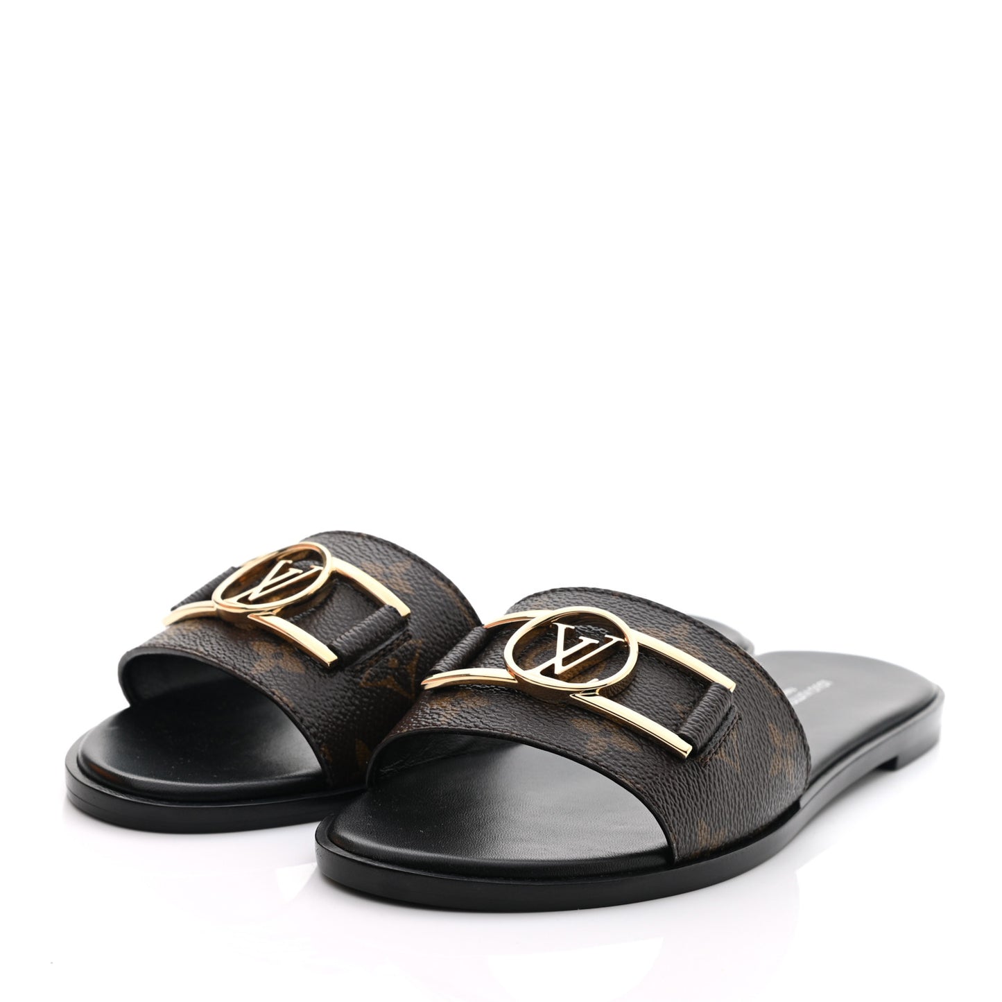 Patent Monogram Lock It Flat Mules 38