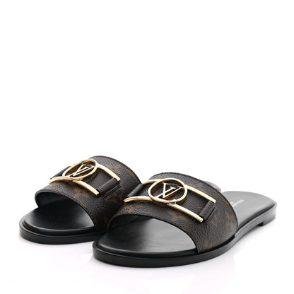 Louis Vuitton Patent Monogram Lock It Flat Mules 38 3 of 9