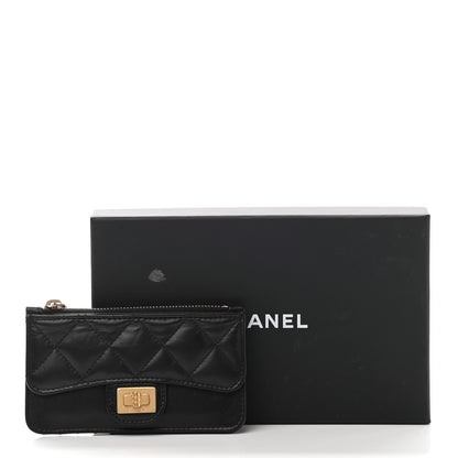 Chanel Aged Calfskin Quilted Reissue Flap Zip Card Holder Black 8 of 8