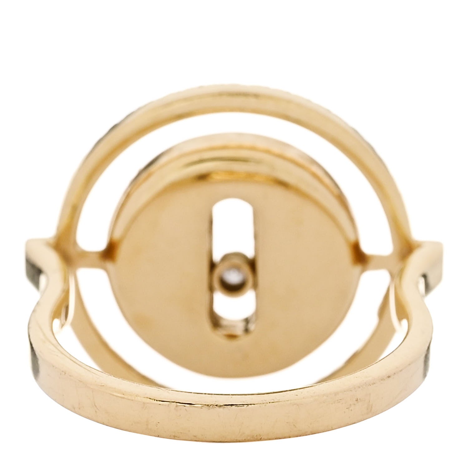 Messika 18K Yellow Gold Diamond Malachite Lucky Move Ring 49 5 4 of 7