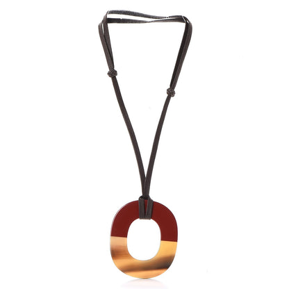 Hermes Buffalo Horn Isthme Pendant Necklace 3 of 7