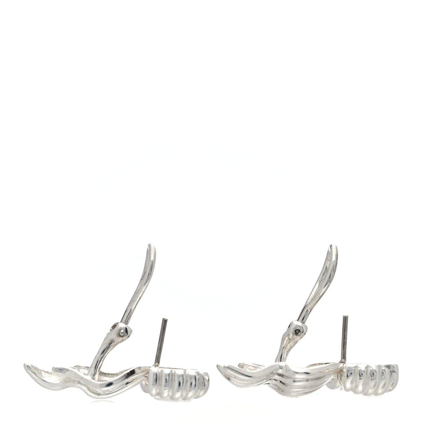 Sterling Silver 18K Yellow Gold Bow Earrings