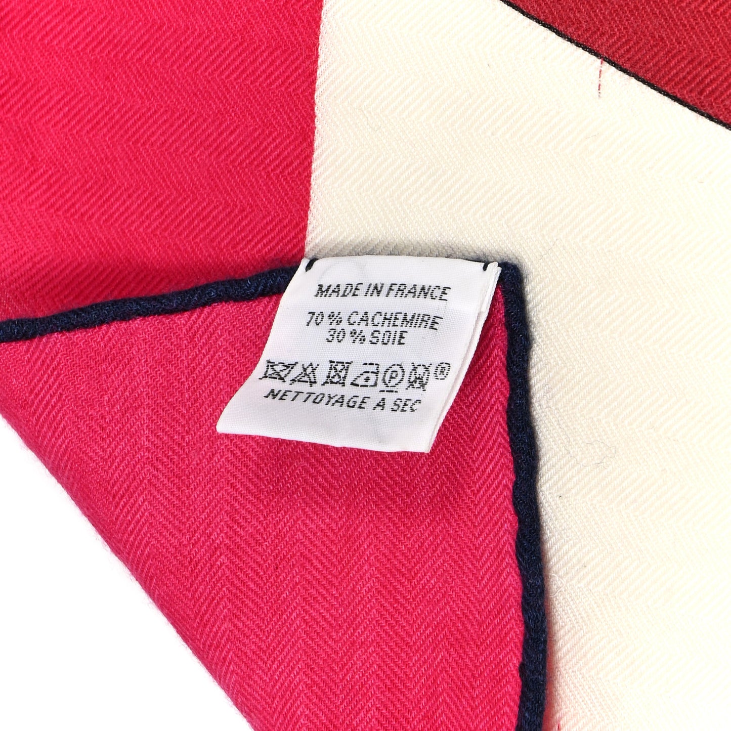 Cashmere Silk Cheval De Fete Shawl 140 Rose Vif White Multicolor