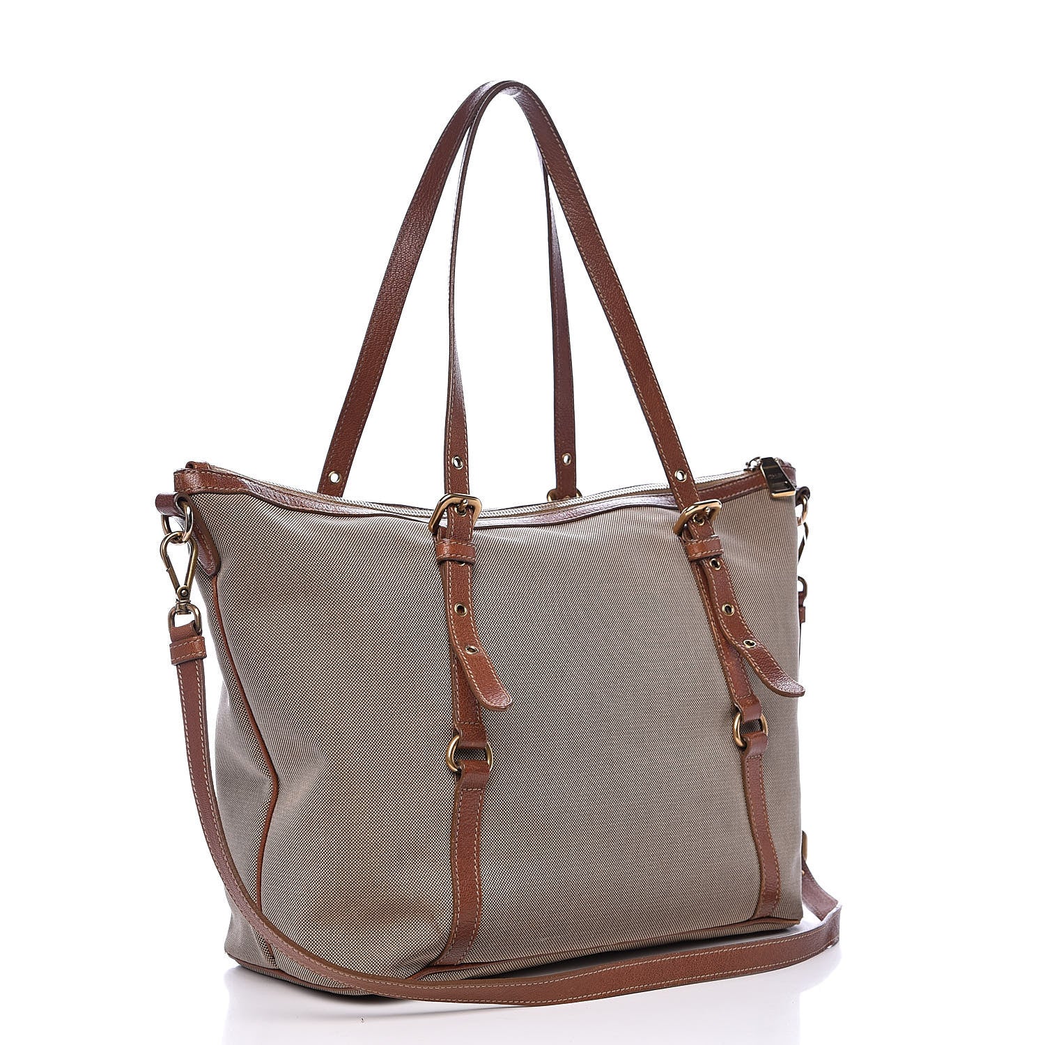 Prada Jacquard Logo Tote Corda Brandy 3 of 18