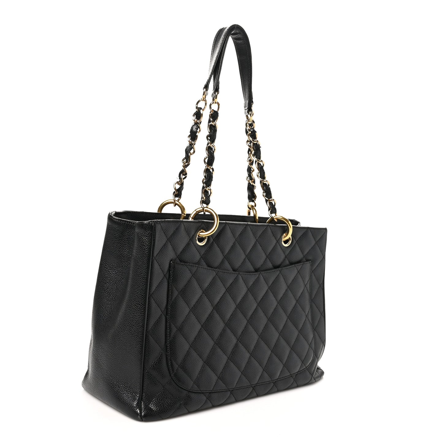 Caviar Quilted Grand Shopping Tote GST Black
