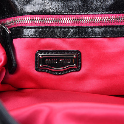 Miu Miu Vitello Lux Gathered Hobo Black 5 of 14