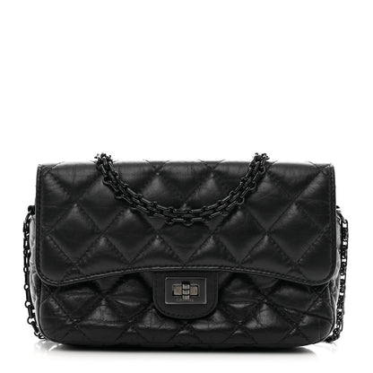 Chanel Aged Calfskin Quilted 2.55 Reissue Phone Holder With Chain So Black 1 of 12