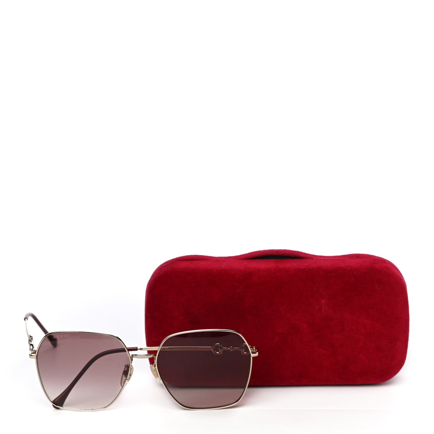 Metal Horsebit Square Sunglasses GG0882SA Gold
