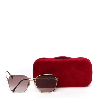 Gucci Metal Horsebit Square Sunglasses GG0882SA Gold 7 of 7