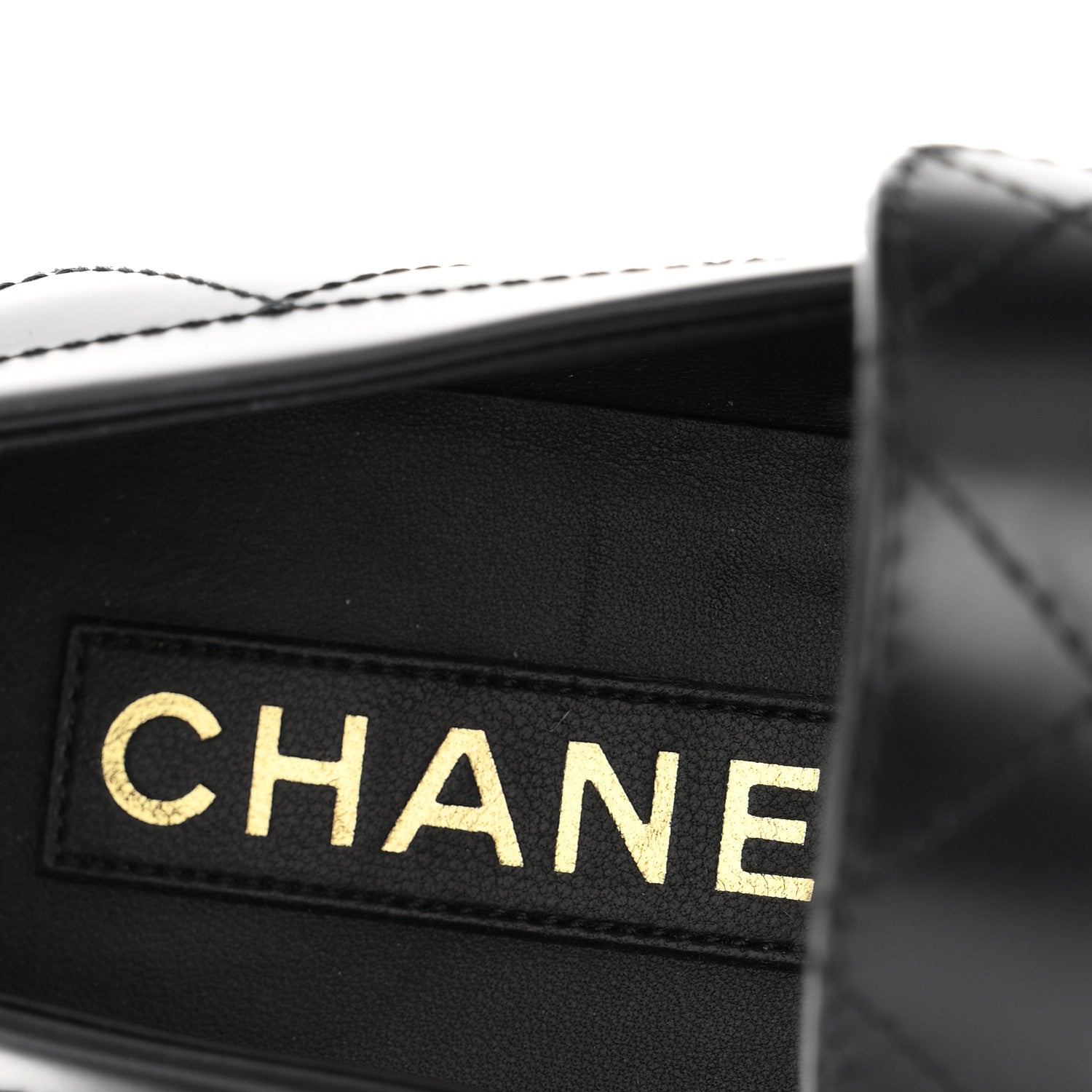 Chanel Calfskin Stitched CC Loafers 38.5 Black 8 of 9