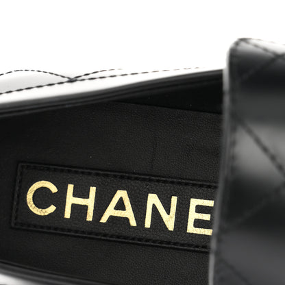 Chanel Calfskin Stitched CC Loafers 38.5 Black 8 of 9