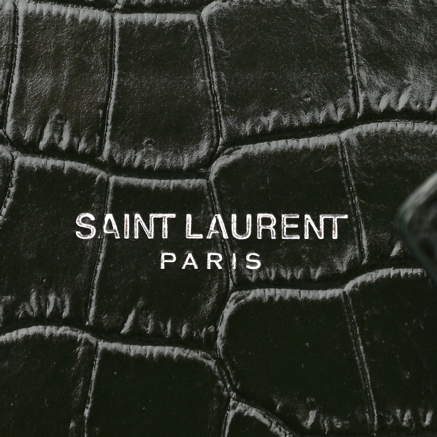 Calfskin Crocodile Embossed Nano Sac De Jour Dark Green