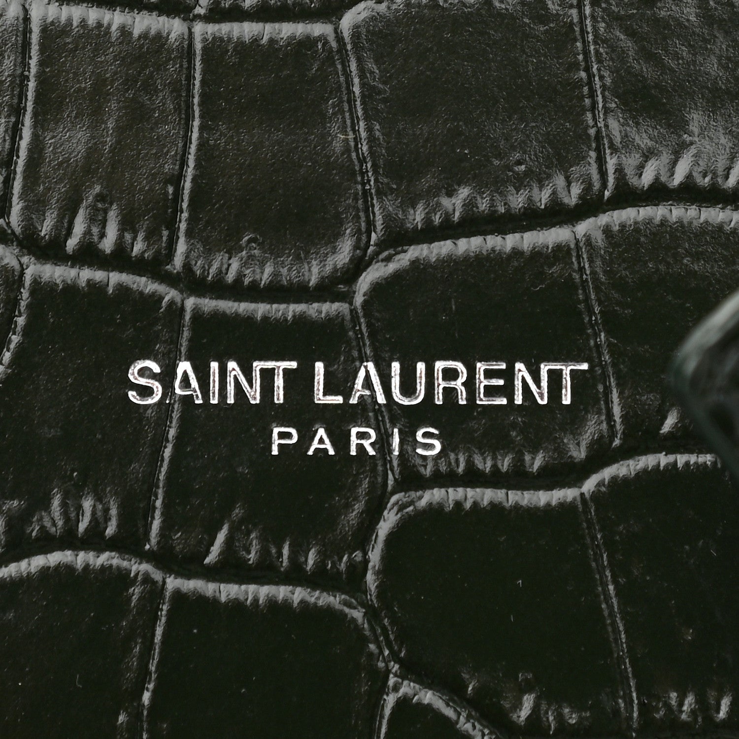 Saint Laurent Calfskin Crocodile Embossed Nano Sac De Jour Dark Green 7 of 10