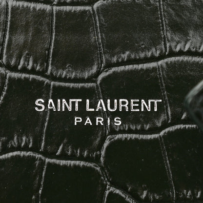 Saint Laurent Calfskin Crocodile Embossed Nano Sac De Jour Dark Green 7 of 10