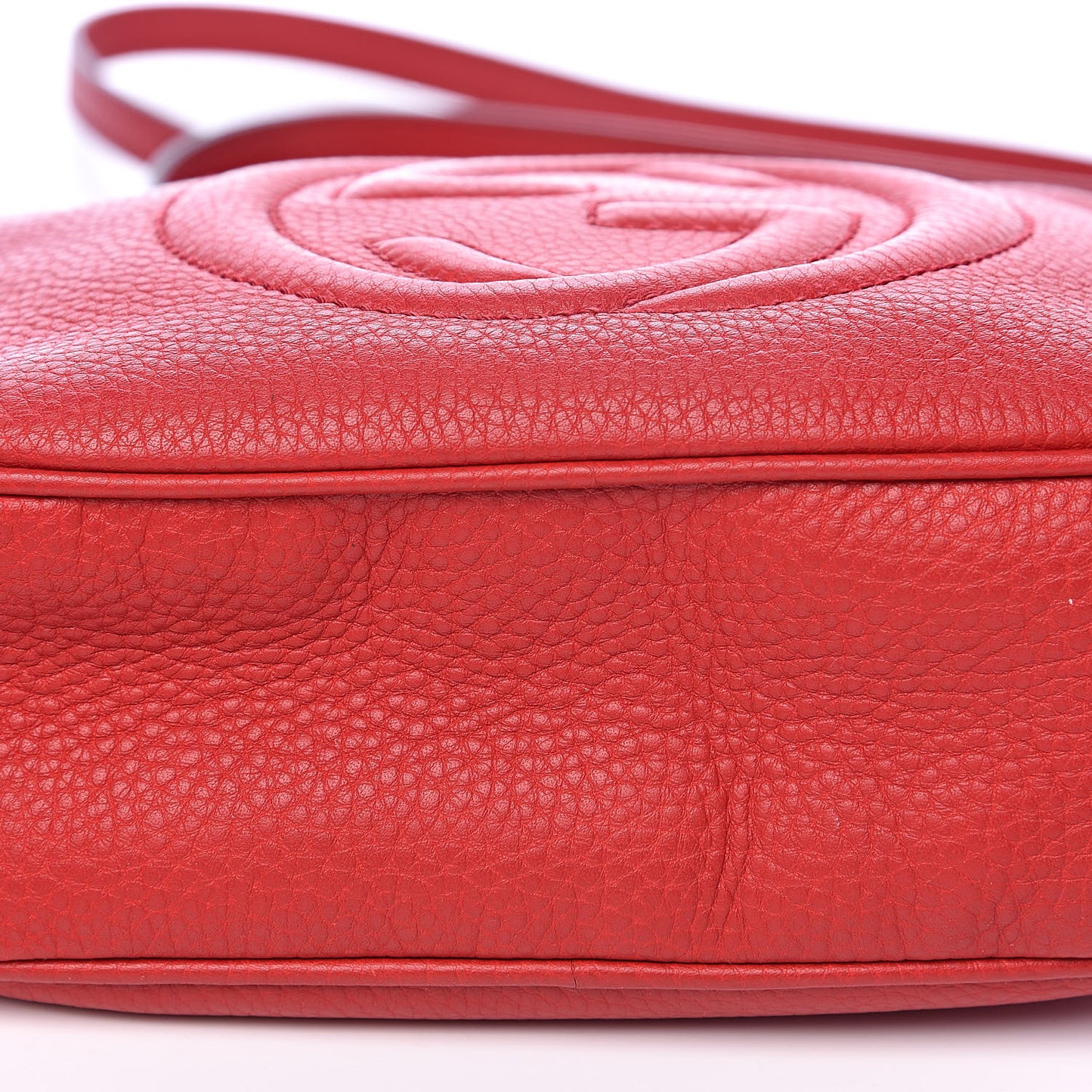 Pebbled Calfskin Small Soho Disco Bag Tabasco Red