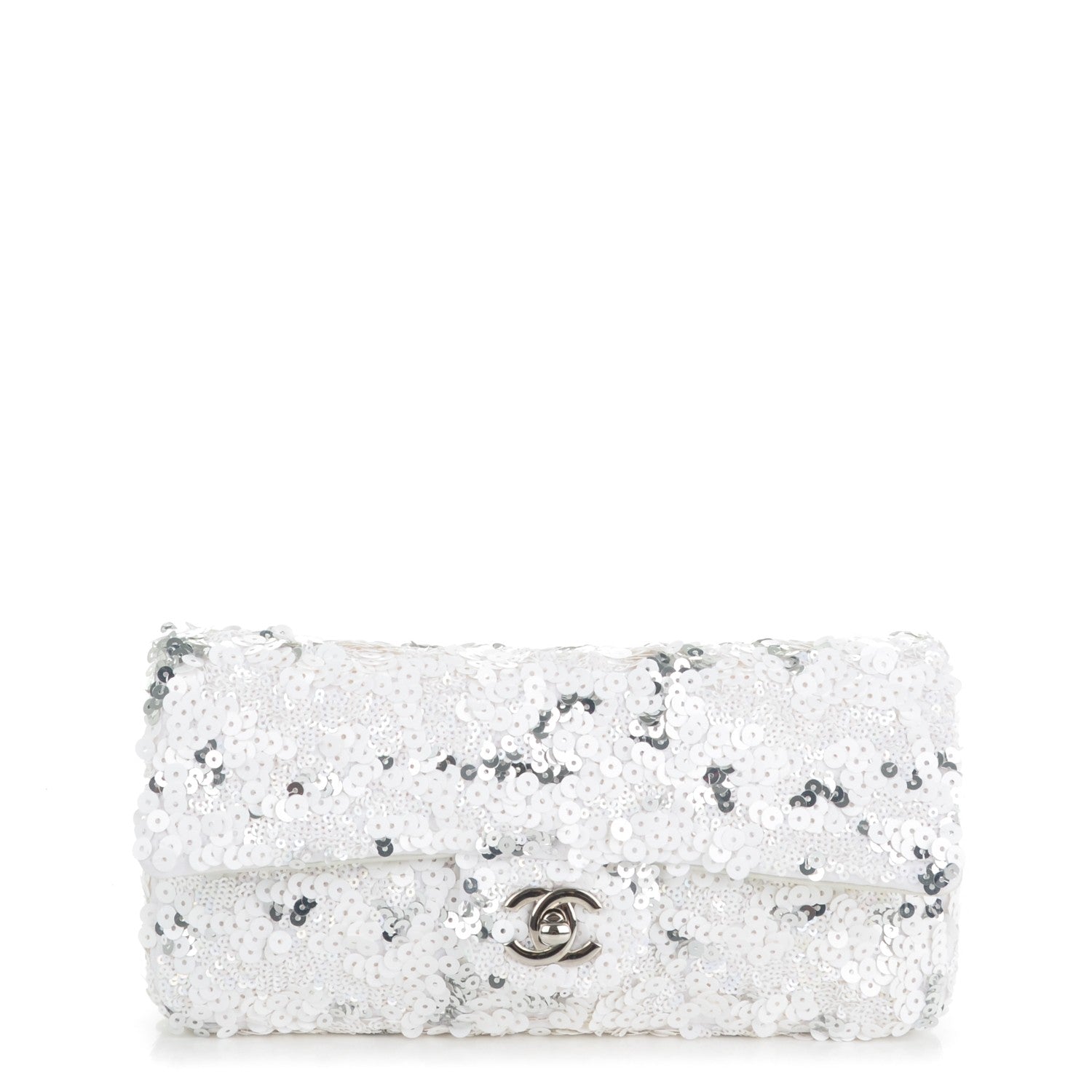 Chanel Sequin East West Flap Dark White 1 of 7