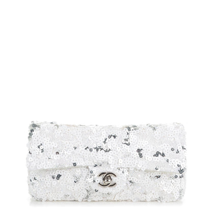 Chanel Sequin East West Flap Dark White 1 of 7
