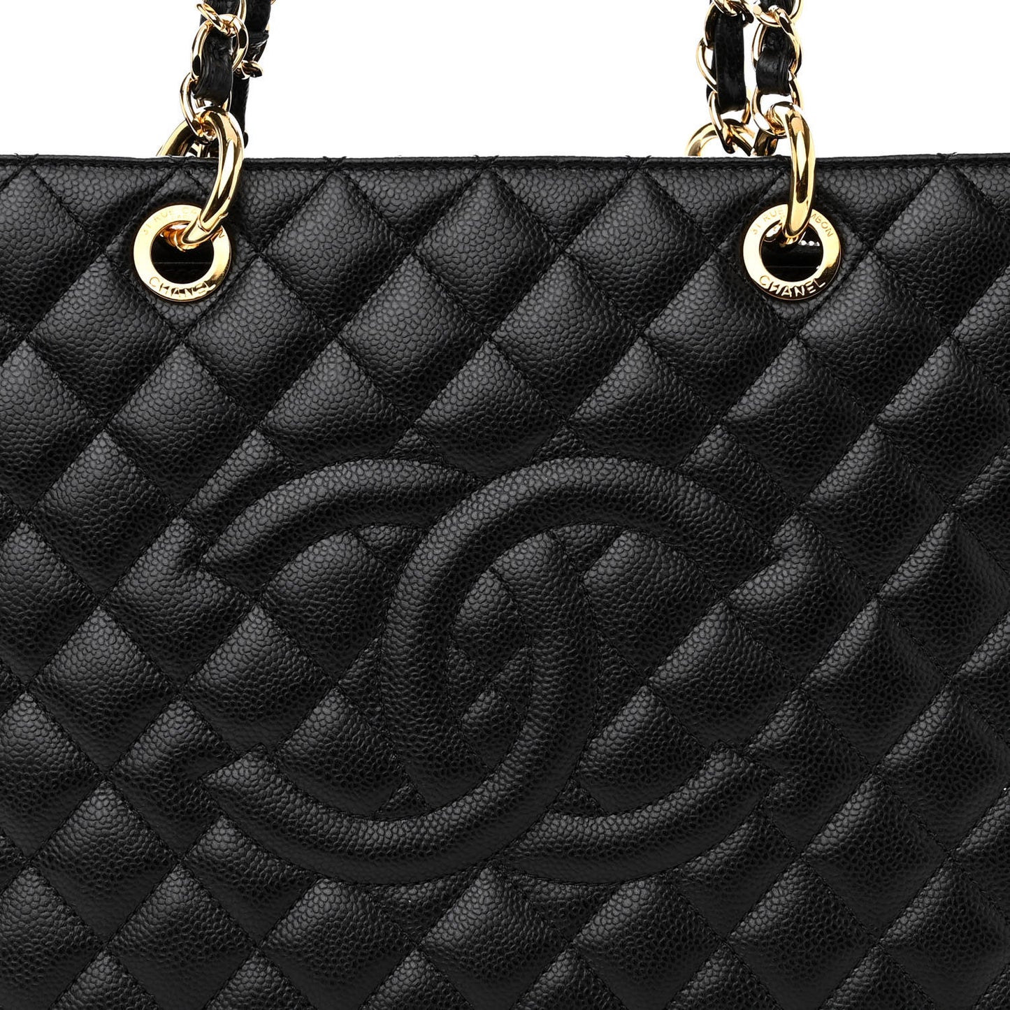 Caviar Quilted Grand Shopping Tote GST Black