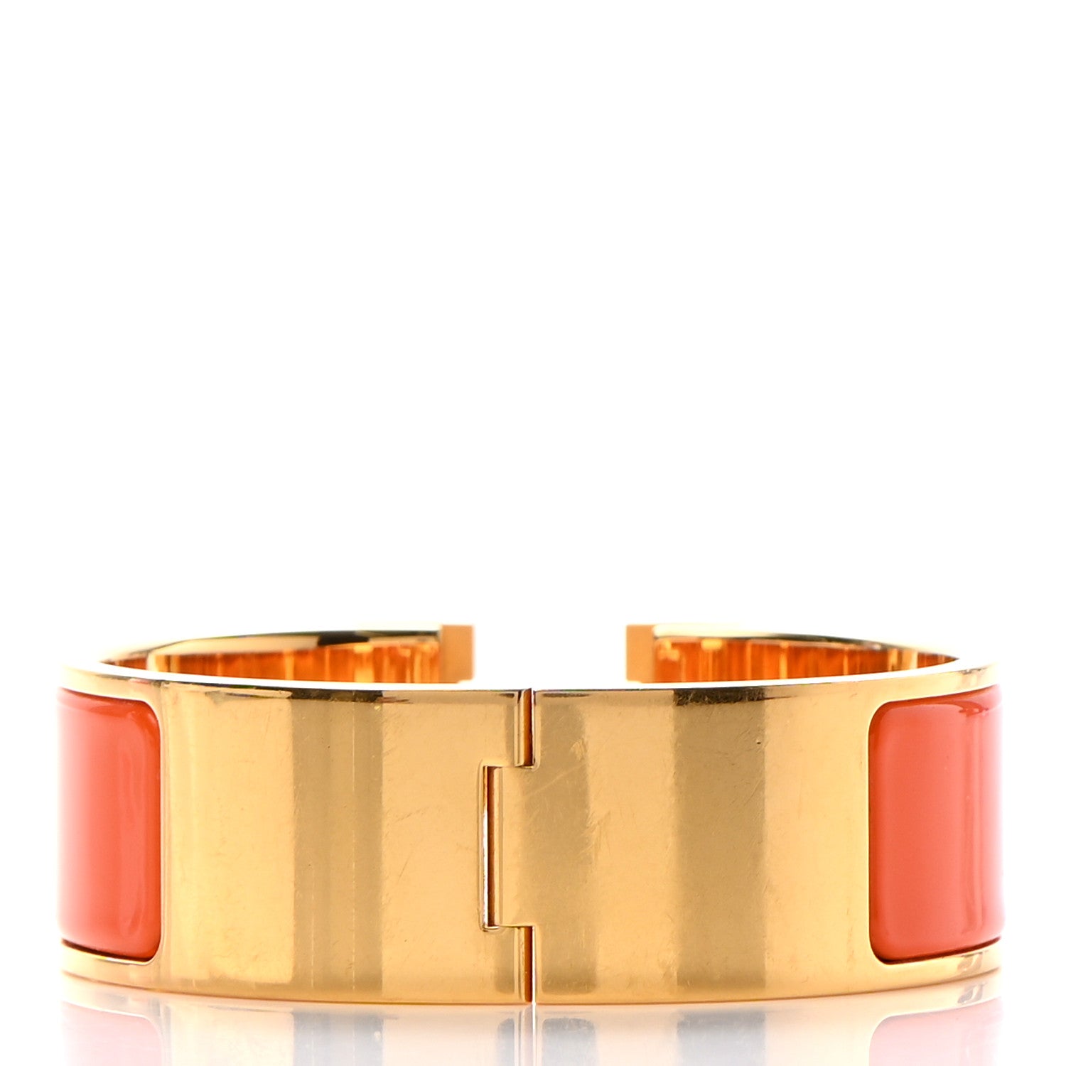 Hermes Enamel Wide Clic Clac H Bracelet PM Capucine 3 of 7