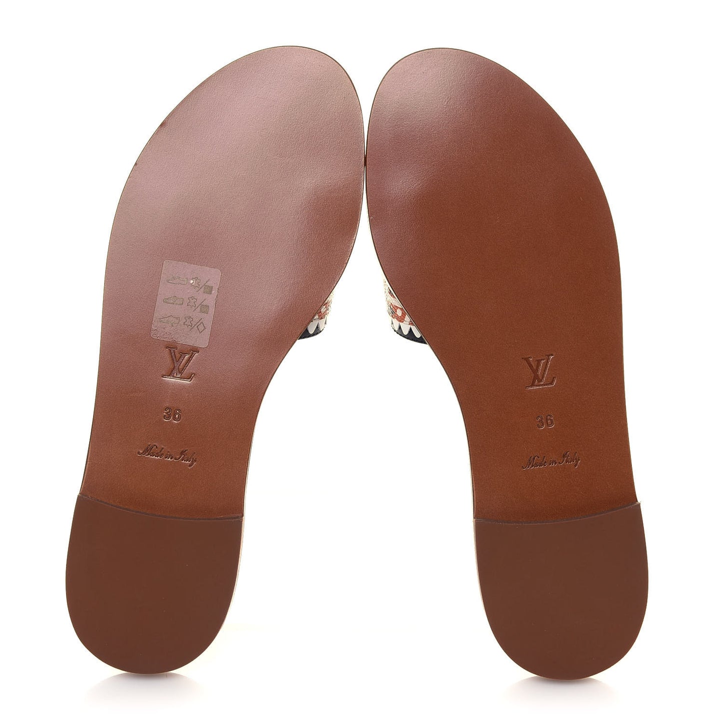 Monogram Crafty Lock It Flat Mule 36 Caramel